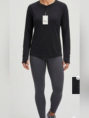 Riyiper Men's Black Long-Sleeve Henley Shirt NWT Size 3X